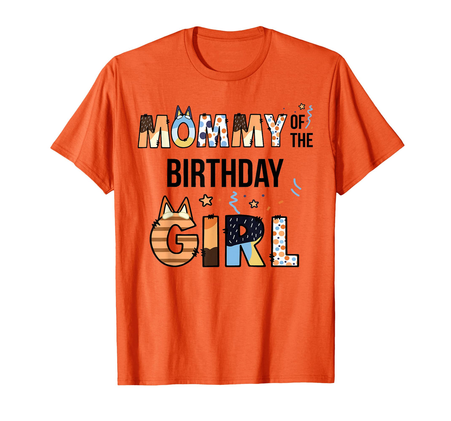 Mommy Of The Birthday Girl Party Blue Dog Lover Matching T-Shirt