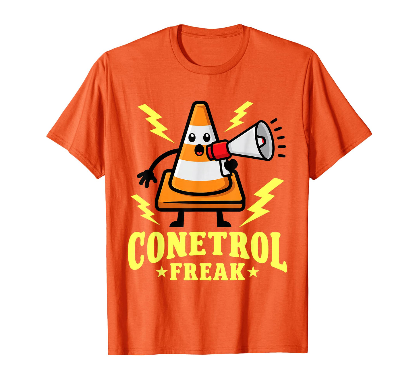 Funny Halloween Orange Traffic Cone Conetrol Freak T-Shirt