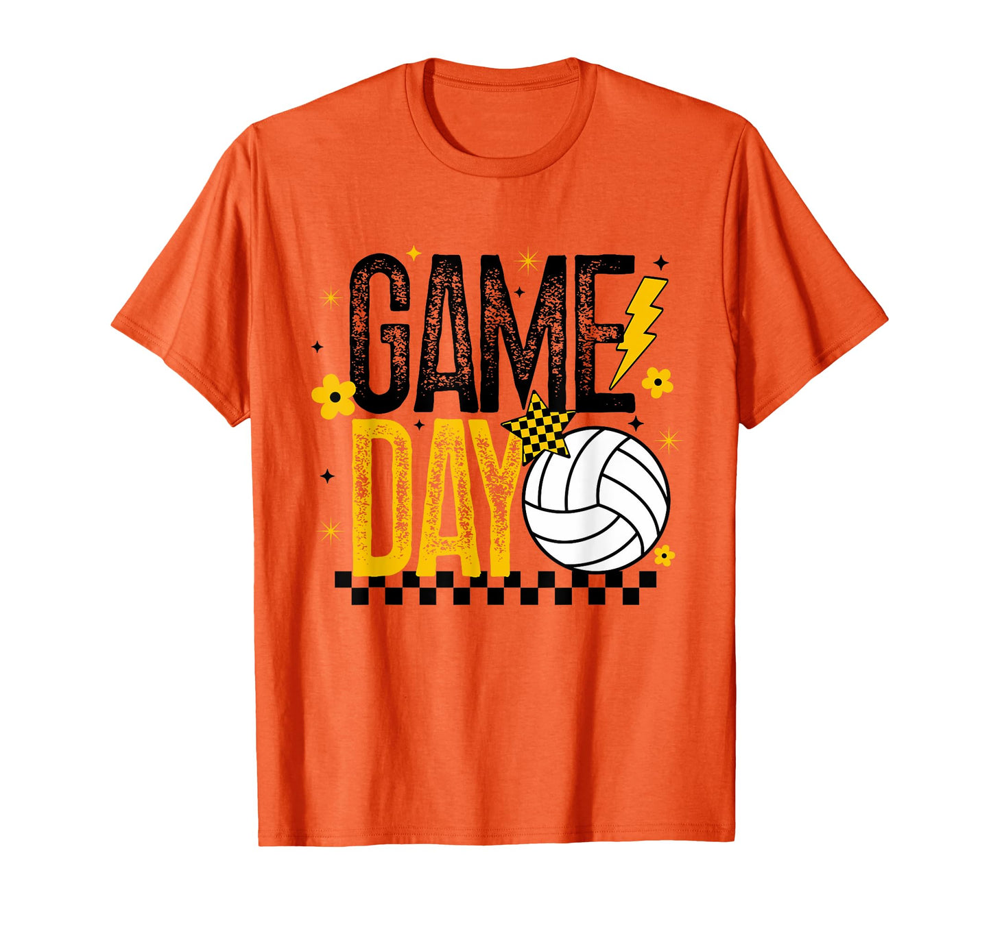 Volleyball Game Day Retro Girls Volleyball Mom Black & Gold T-Shirt