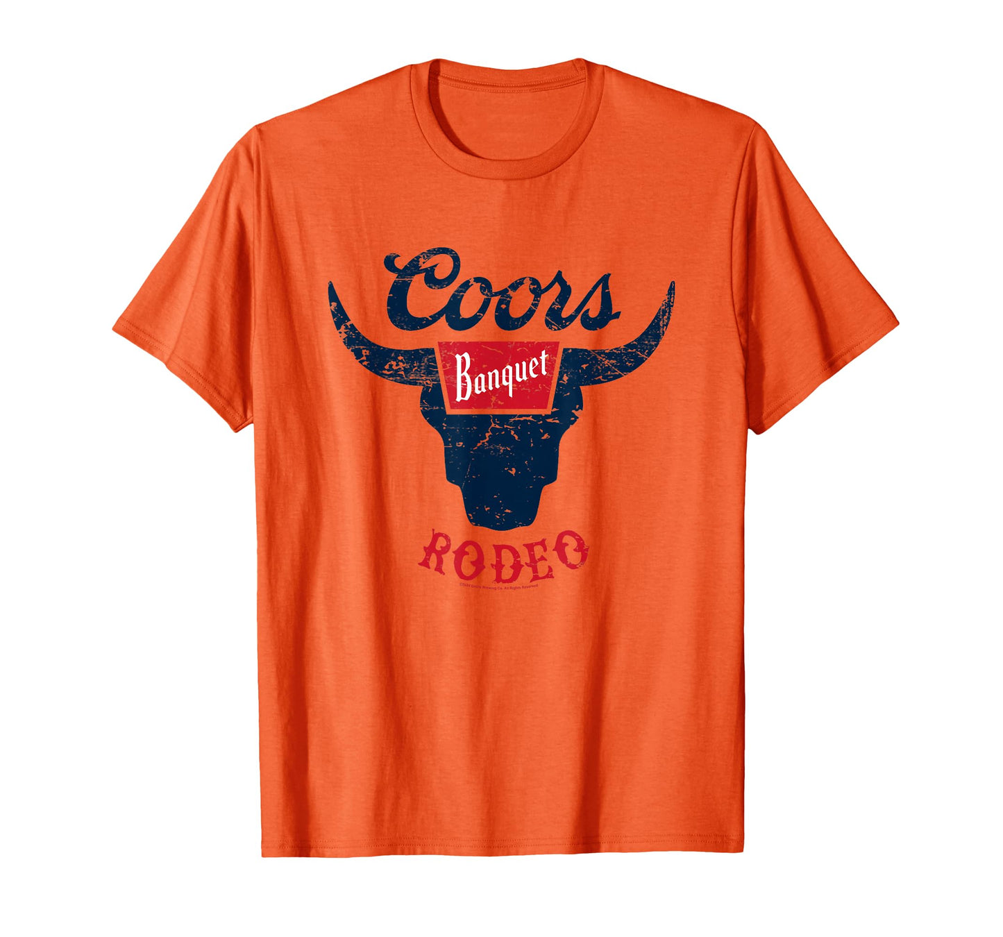 Coors Banquet Rodeo Distressed Bull Horns Badge T-Shirt