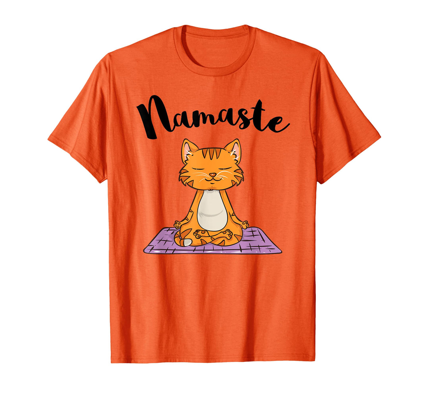 Cat Yoga Namaste Shirt Women Girls Kitten Yoga T-Shirt