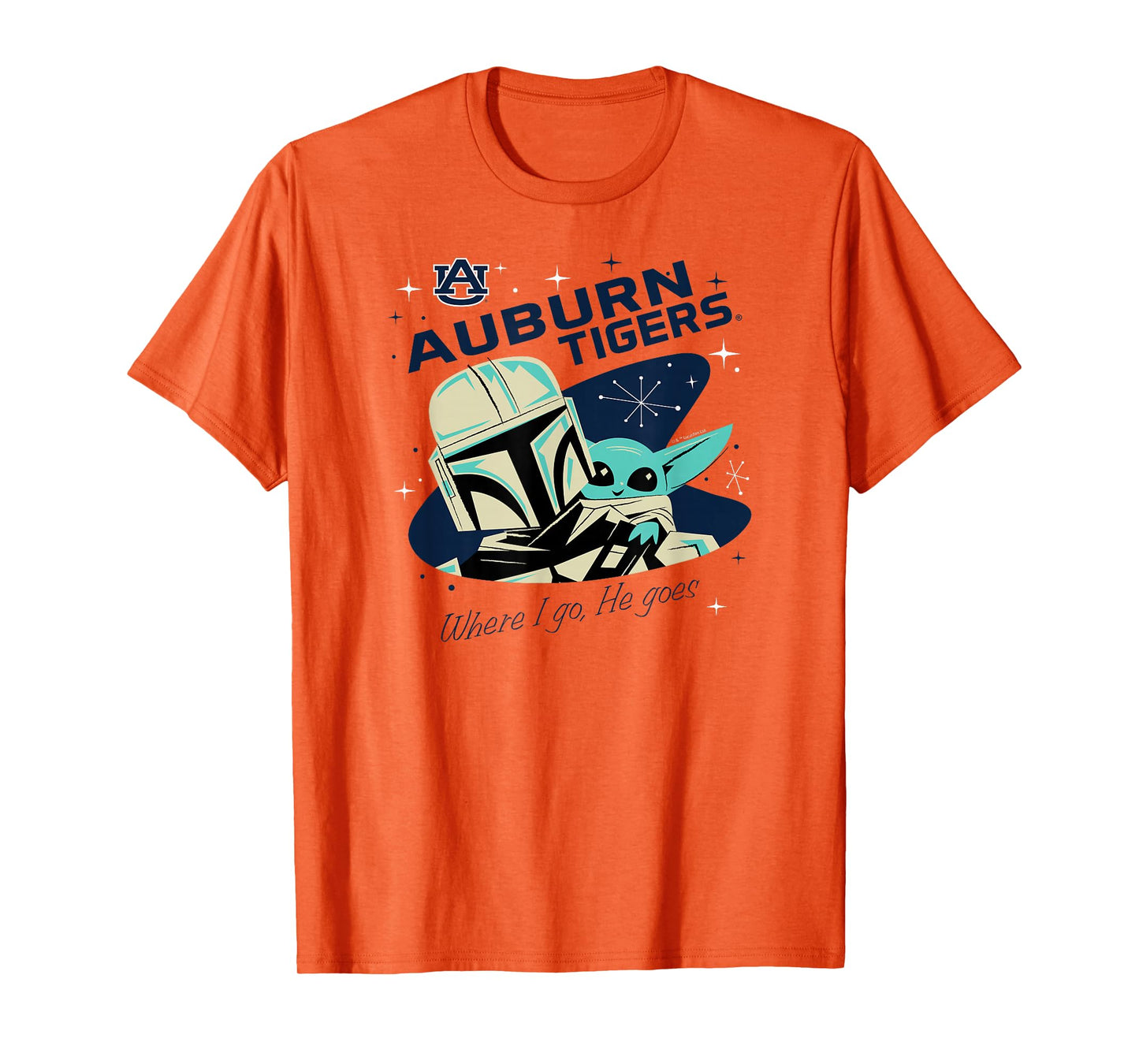 Auburn Tigers Star Wars Mandalorian Orange T-Shirt