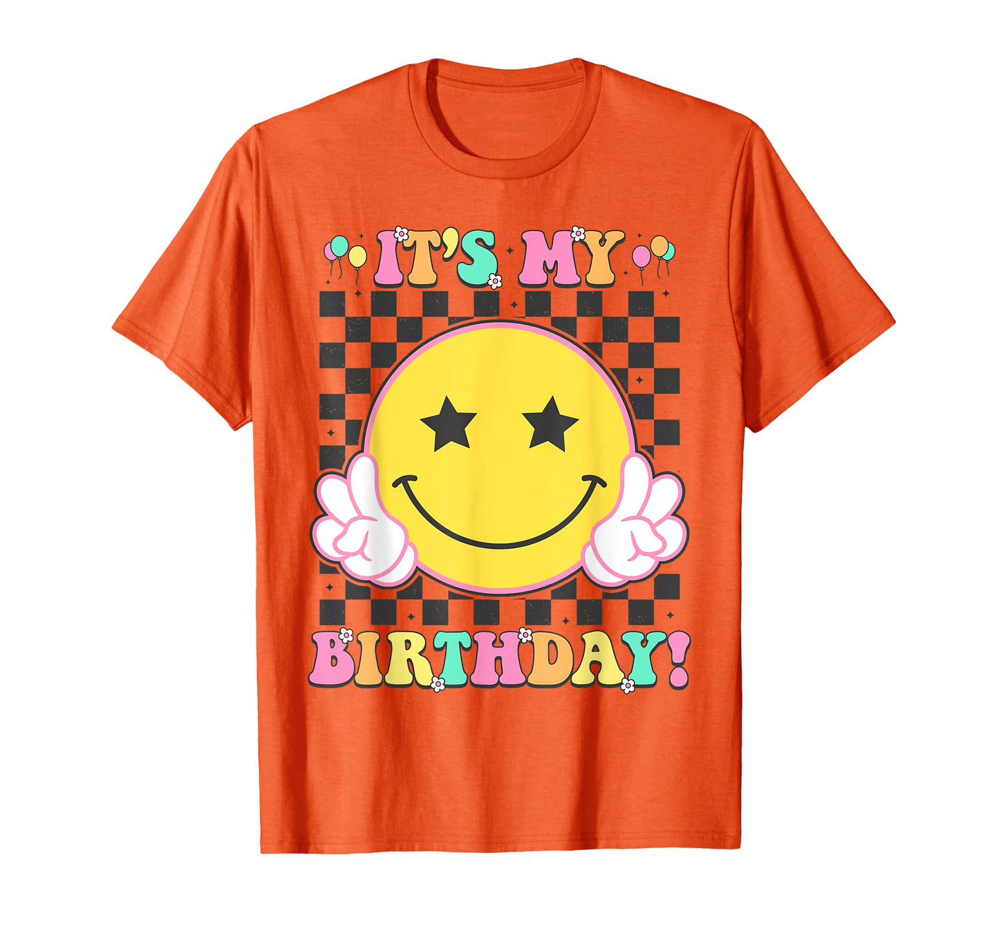 It's My Birthday Girls Women Teens Kids Groovy Bday Flower T-Shirt