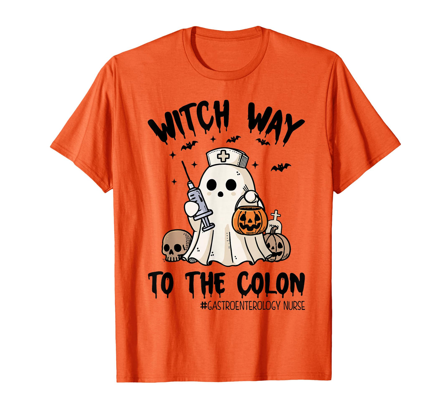 Gastroenterology Nurse Halloween Endo Nurse Ghost Endoscopy T-Shirt