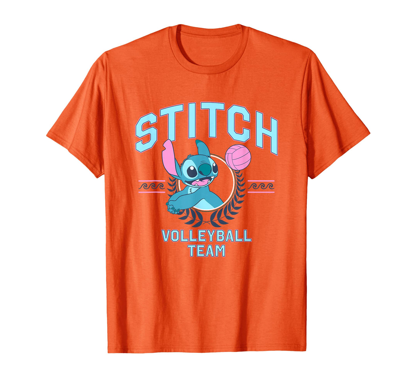 Disney Lilo & Stitch Volleyball Team Cute Stitch Chest Logo T-Shirt