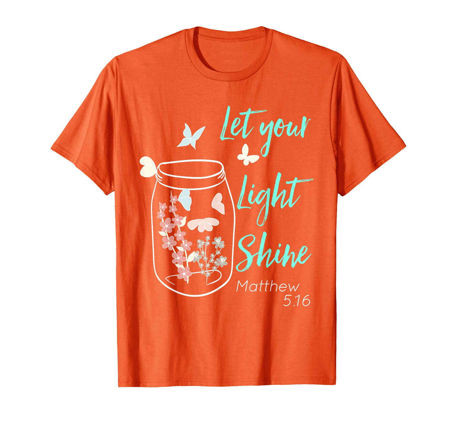 Let Your Light Shine Jar Flowers Butterfly T-Shirt