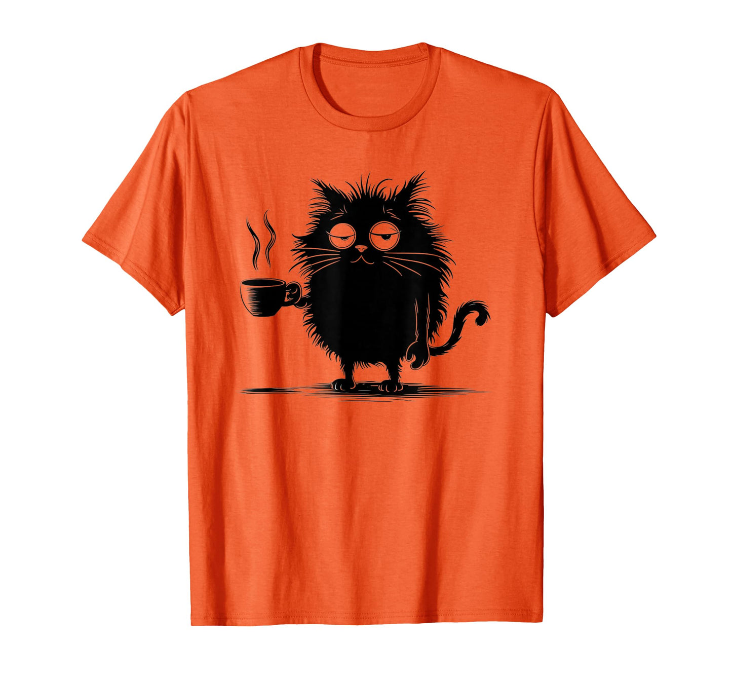 Angry Funny Cute Black Cat Shirt I Like Cats and Coffee T-Shirt