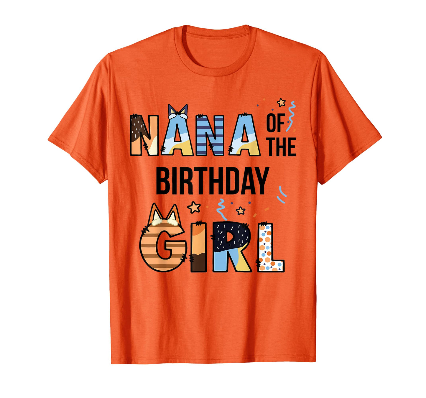 Nana Of The Birthday Girl Party Blue Dog Lover Matching T-Shirt
