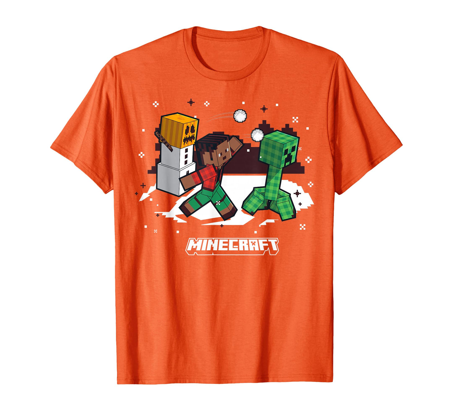 Minecraft Snowball Fight Creeper Holiday Fun T-Shirt