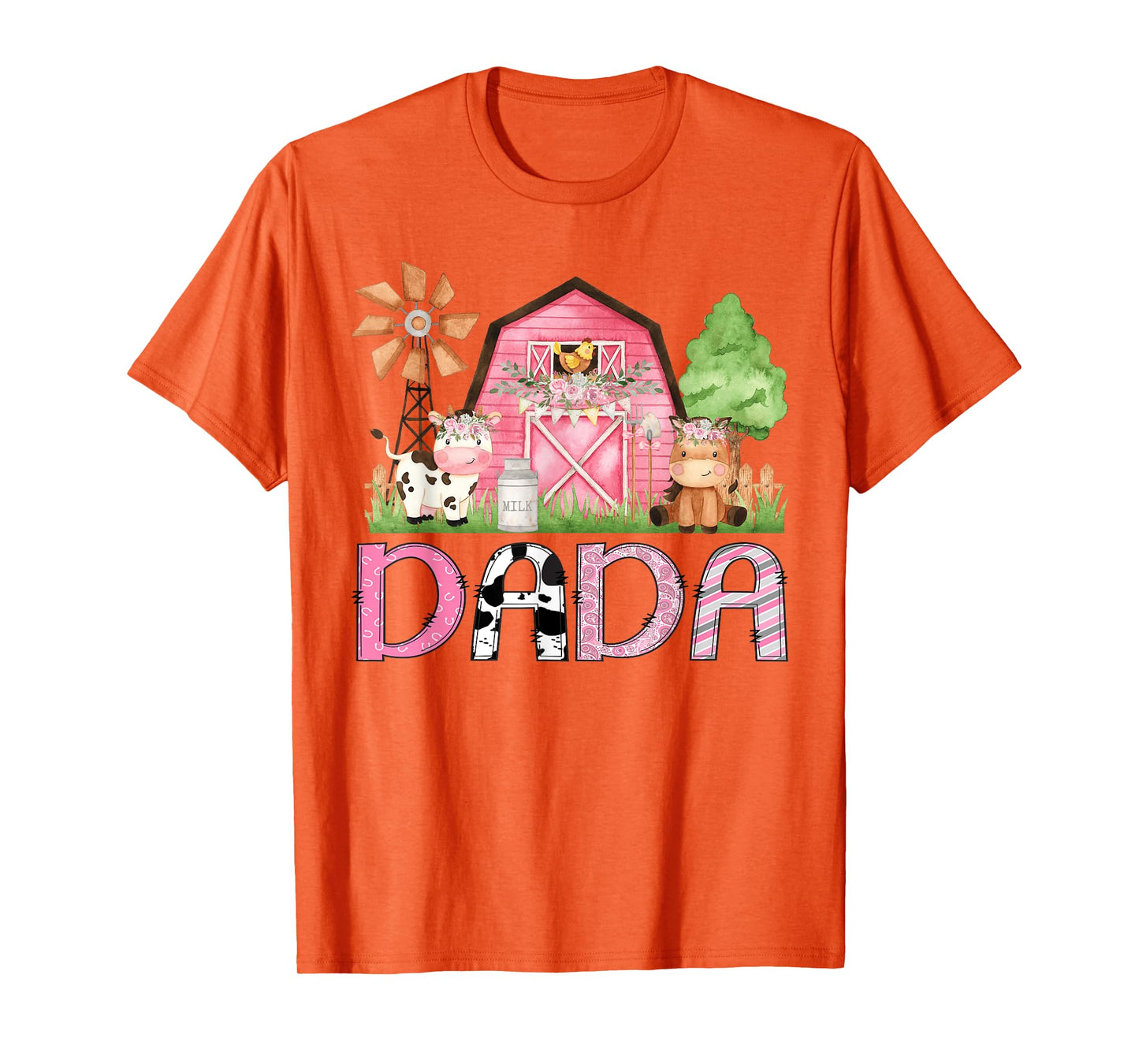 Dada Pink Farm Animal Birthday Kids Matching Family T-Shirt