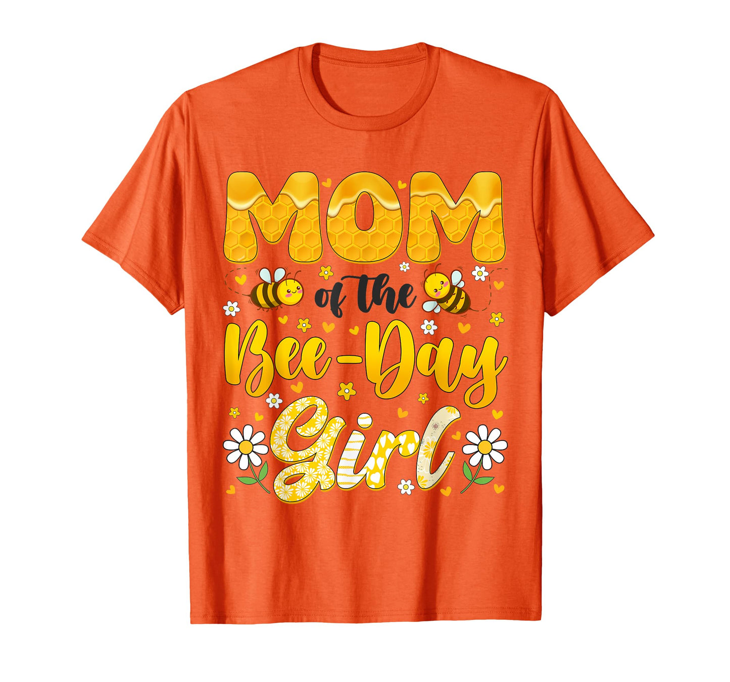 Mom Of The Bee Day Girl Flower Birthday Family Matching T-Shirt