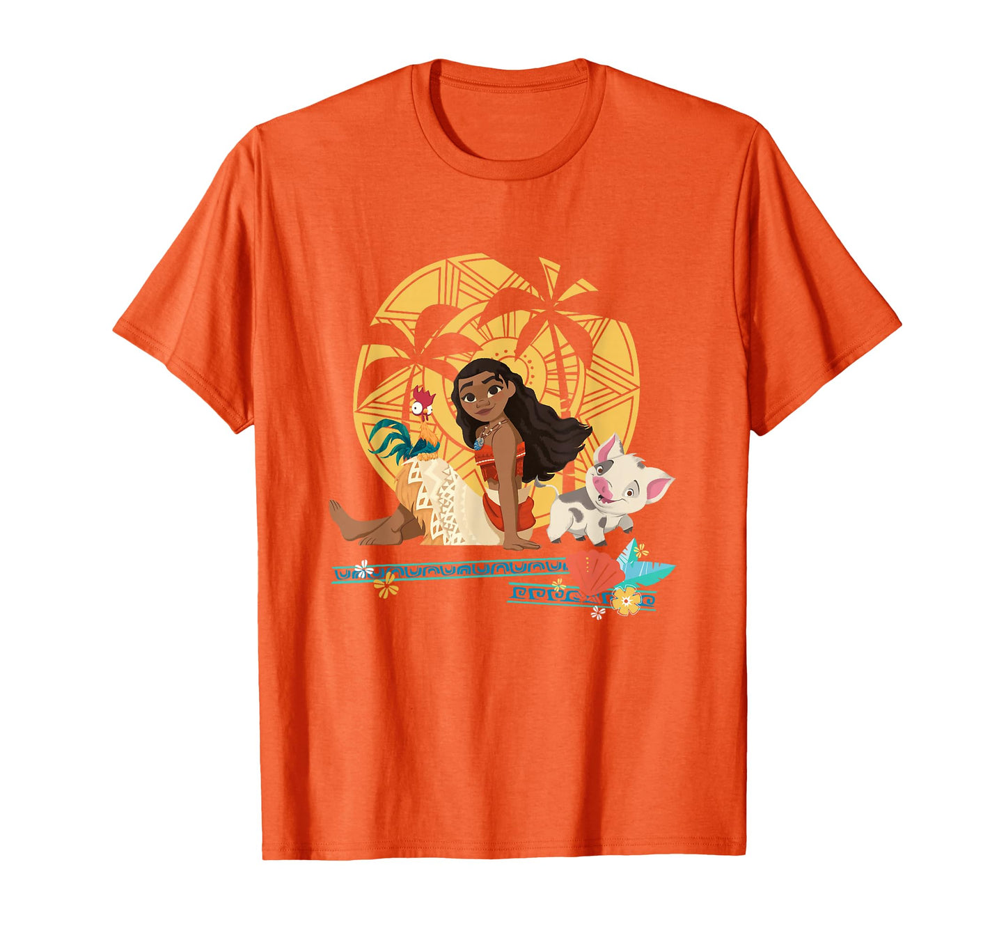Disney Moana Hei Hei Moana Pua Enjoying Sunset Chest Poster T-Shirt