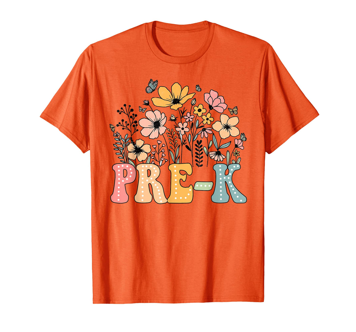 Wildflower Pre-K Preschool Team Floral Teacher Girls T-Shirt