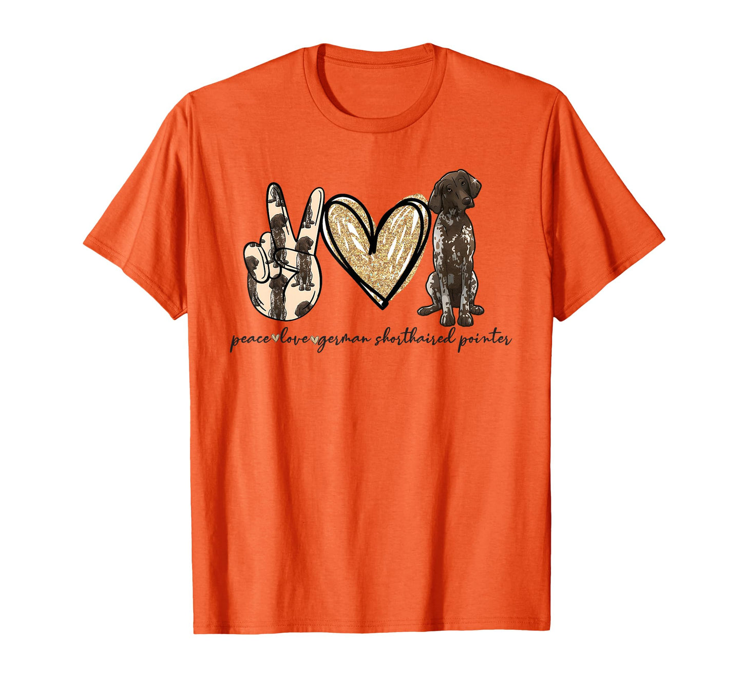 Peace Love GSP German Shorthaired Pointer Dog Lover T-Shirt