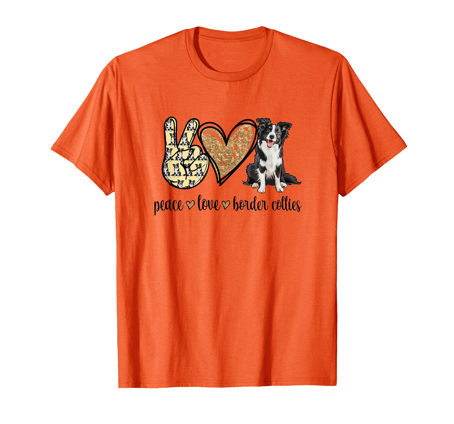 Womens Girls Kids Dog Mom Peace Love Border Collie Lover T-Shirt