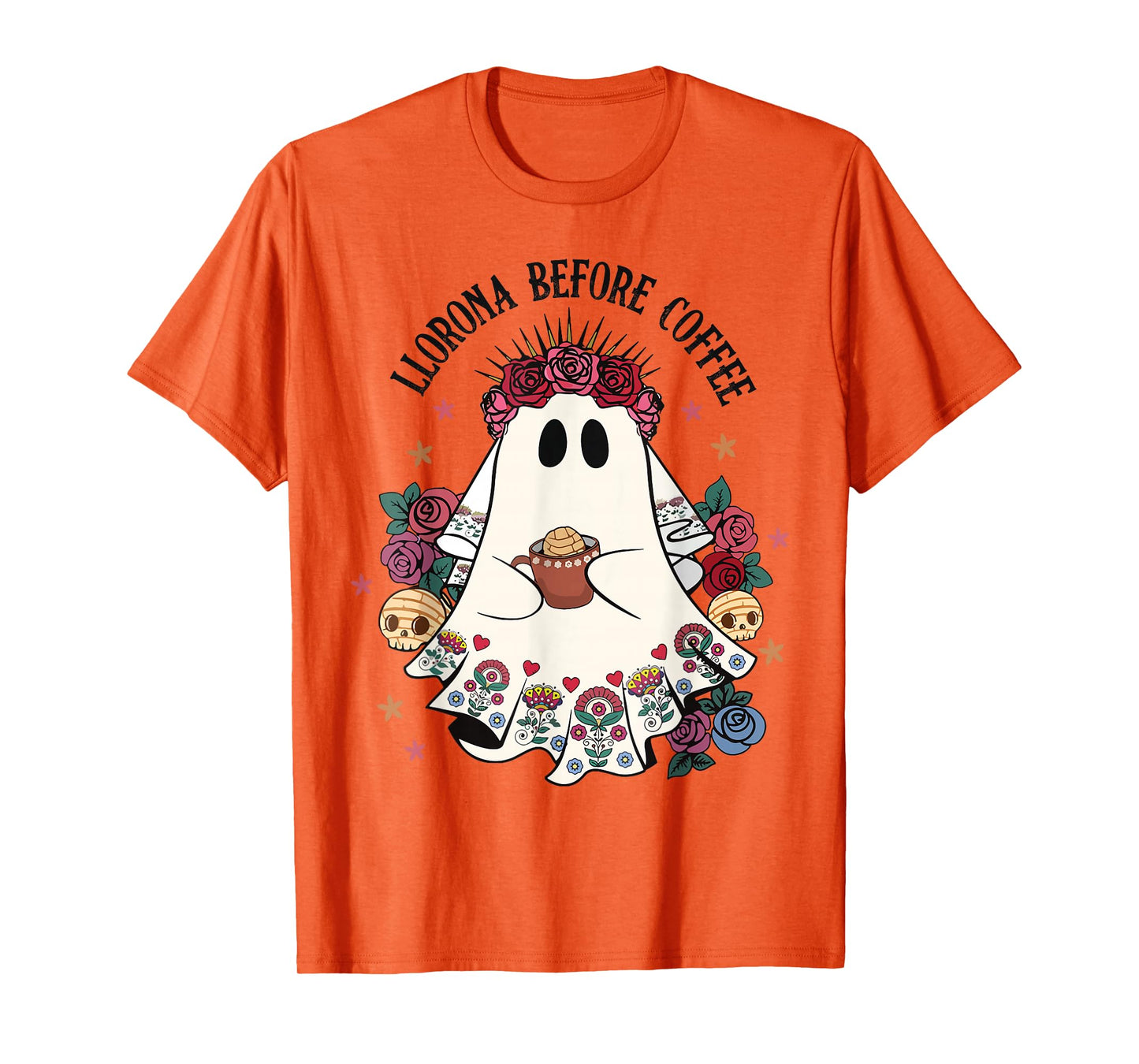 Llorona Before Coffee Lover Cute Mexican Ghost Halloween T-Shirt