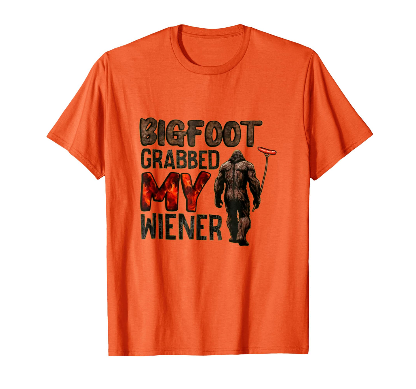 Funny retro bigfoot, Bigfoot Grabbed My Wiener design T-Shirt