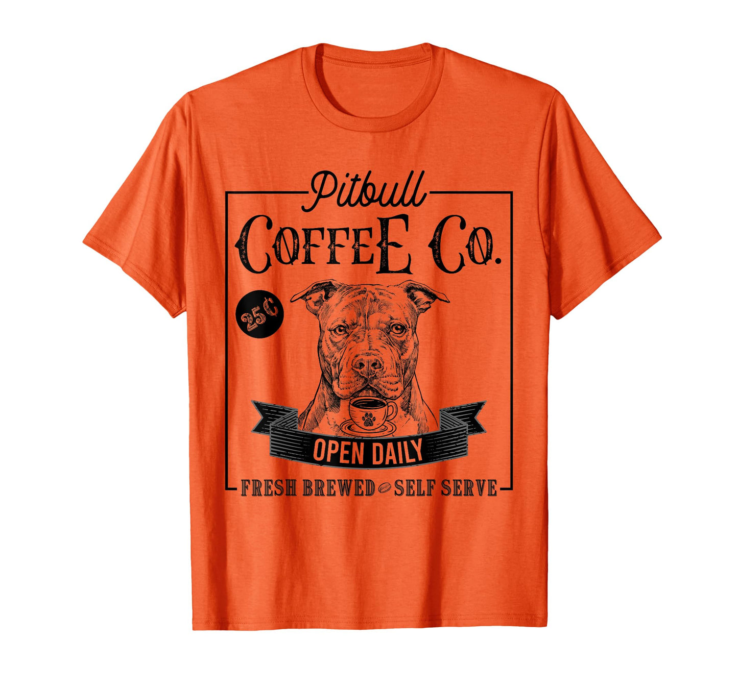 Retro Pit Bull Coffee Funny Dog Pittie Mom Coffee Lover Men Women Girls Kids T-Shirt