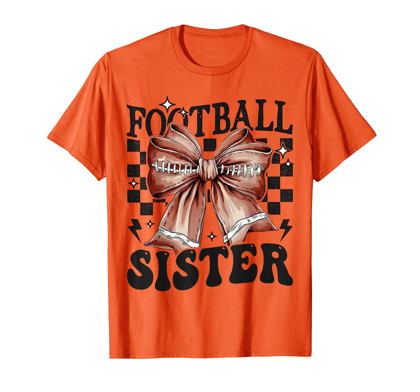 Retro American Football Sister Coquette Bow for Girls Kids T-Shirt