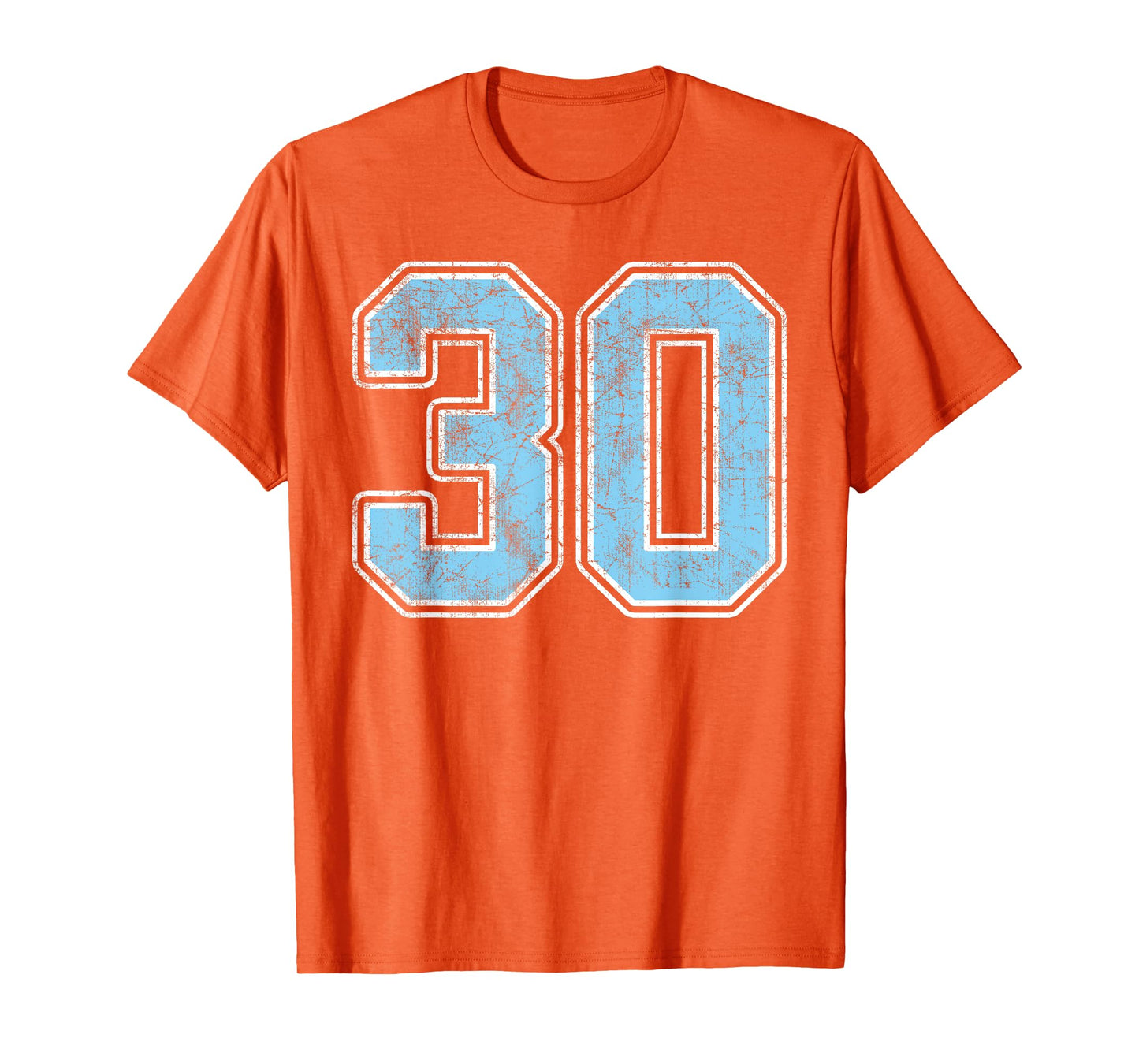 Baby Blue White Number 30 Jersey Player Uniform #30 T-Shirt