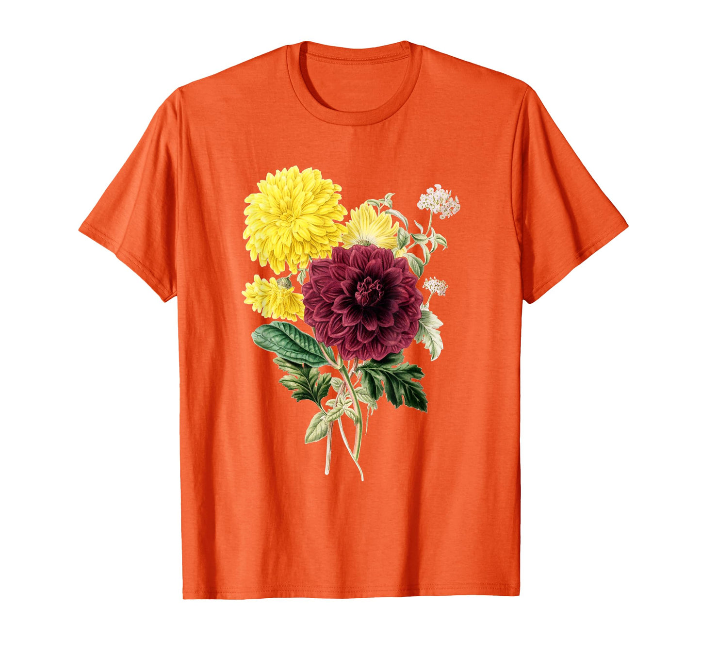 Dahlia Botanical Plant Bee Flower Annual Garden T-Shirt