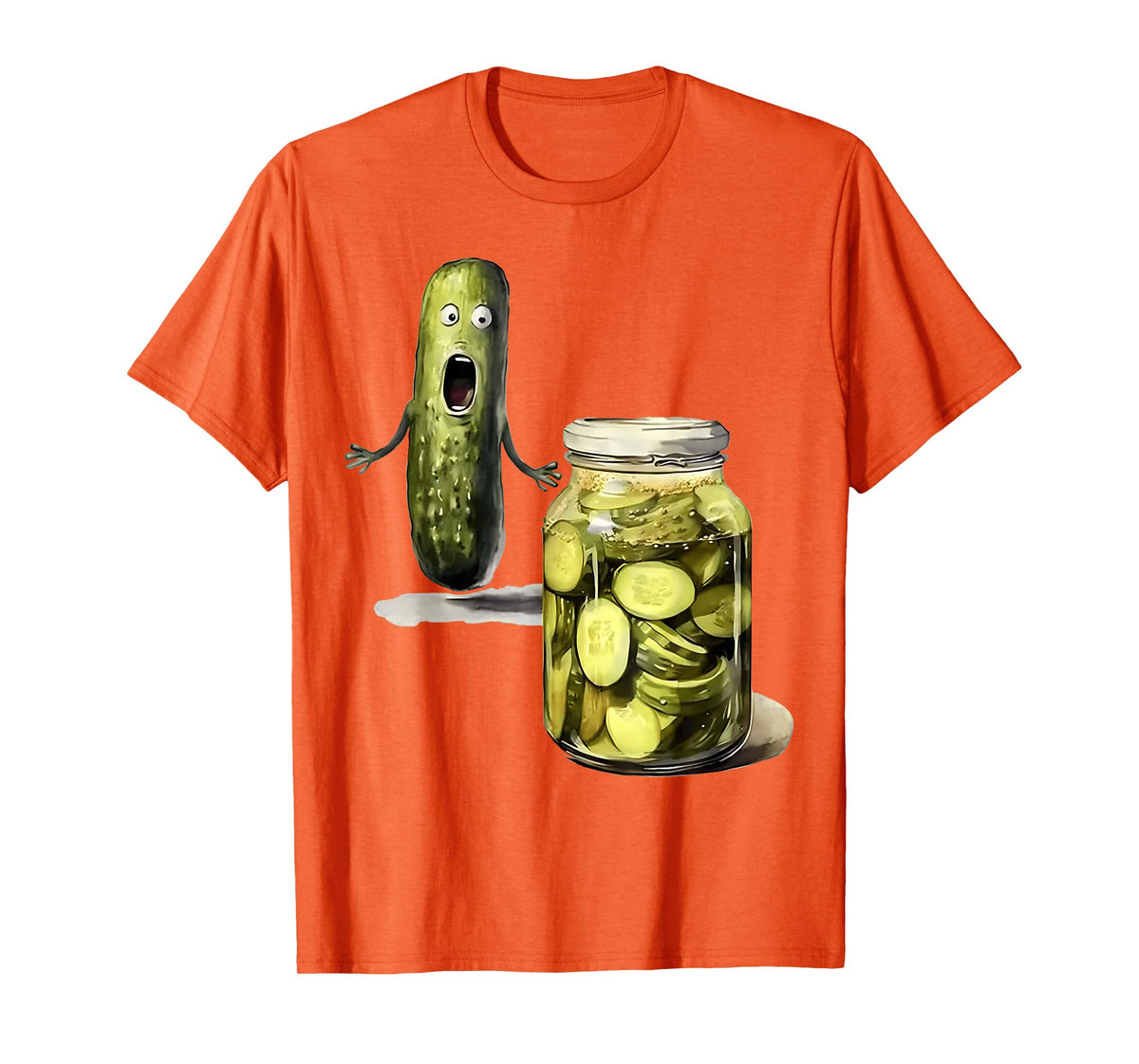 Funny Pickle Surprise A Cucumber And A Jar Of Sliced Pickles T-Shirt