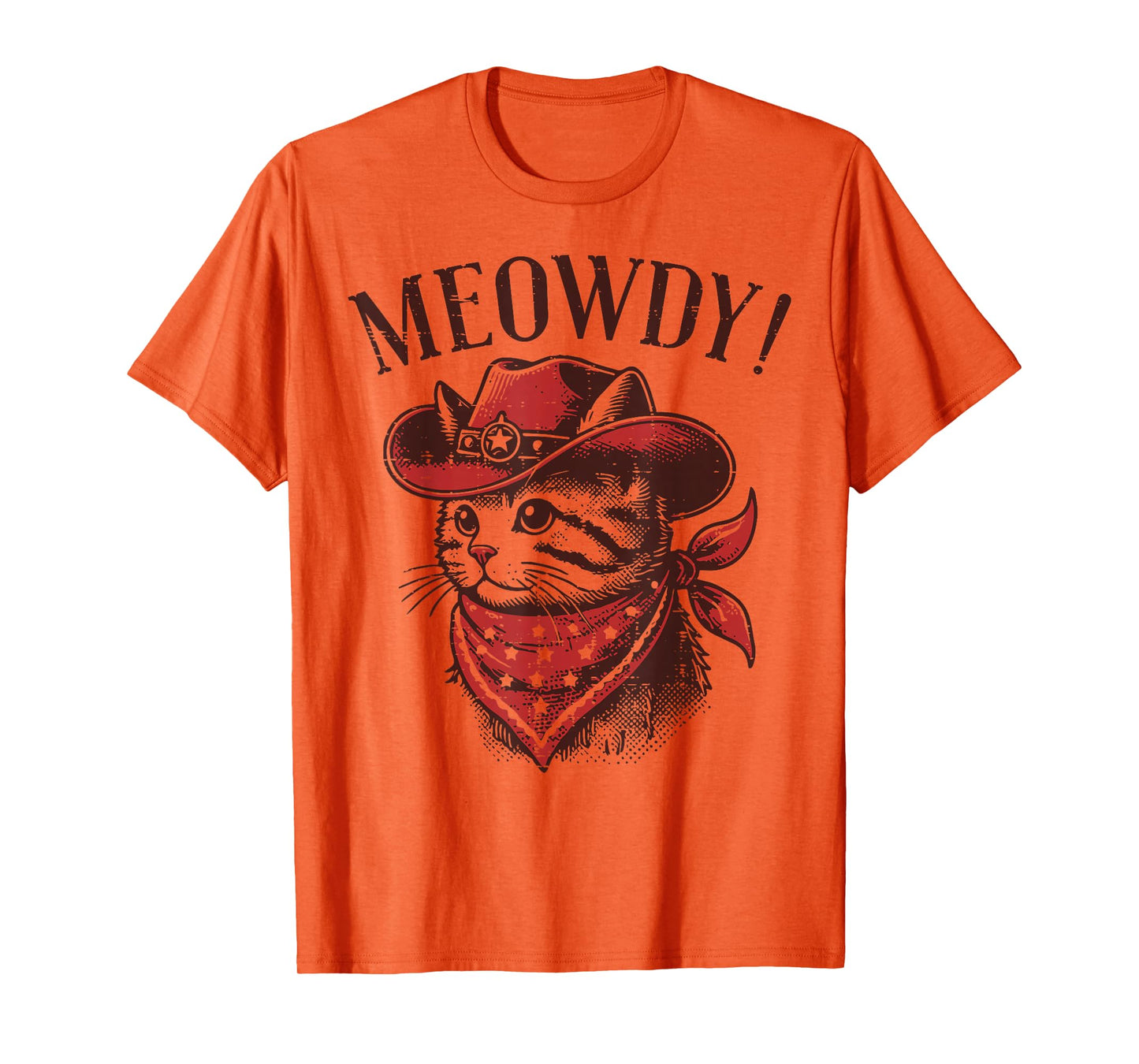 Cat Cowboy Face Meowdy Kitten Kitty Western Women Men Kids T-Shirt