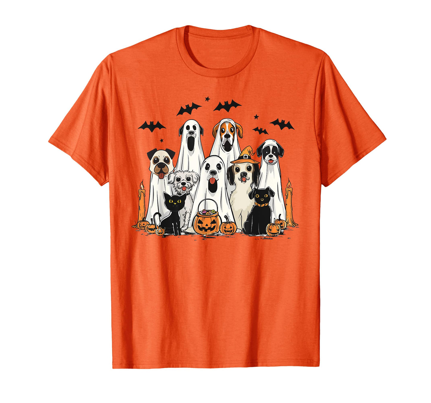 Dog Ghost Cute Dog Dressed As Ghost Funny Halloween Dog T-Shirt