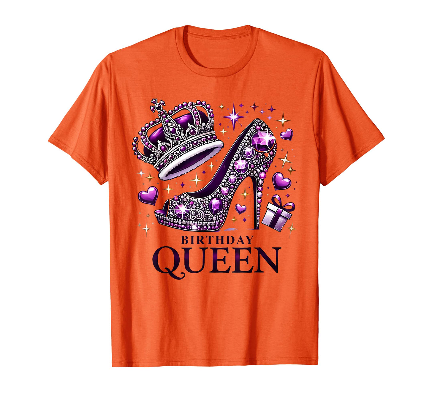 Birthday Queen Crown High Heel Women Girls Birthday Squad T-Shirt