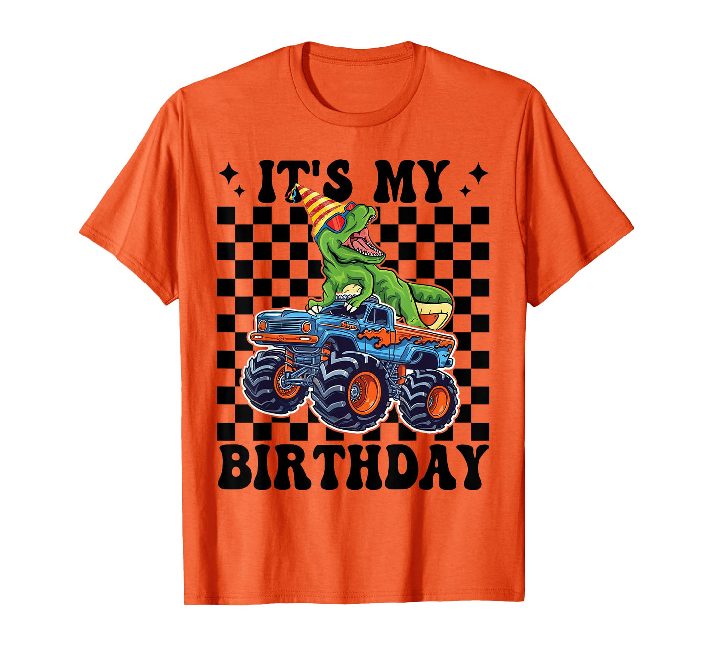 Birthday Monster Truck Dinosaur Party Boys It's My Birthday T-Shirt
