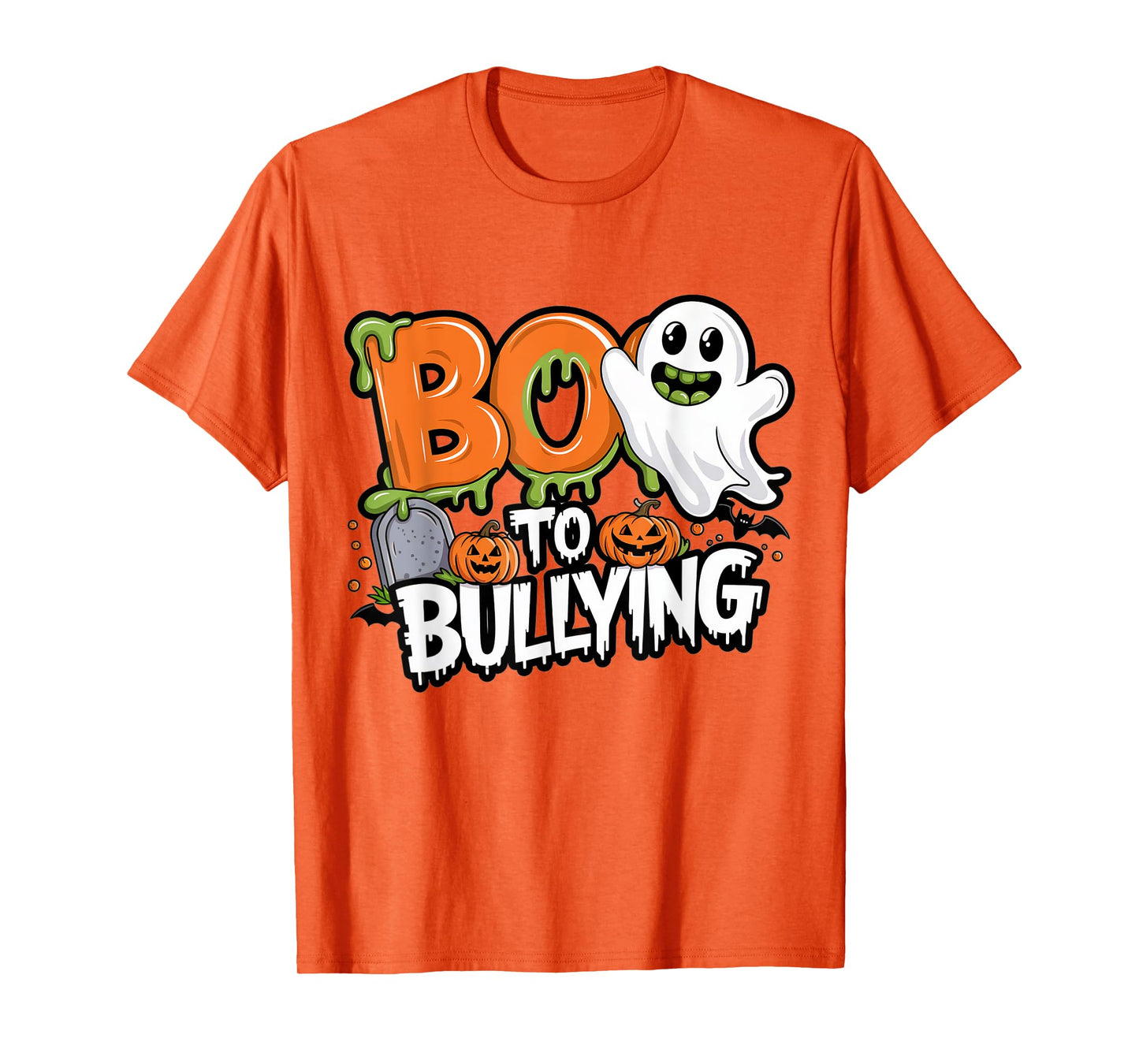 Boo Anti Bullying Funny Halloween Orange Unity Day Boys T-Shirt
