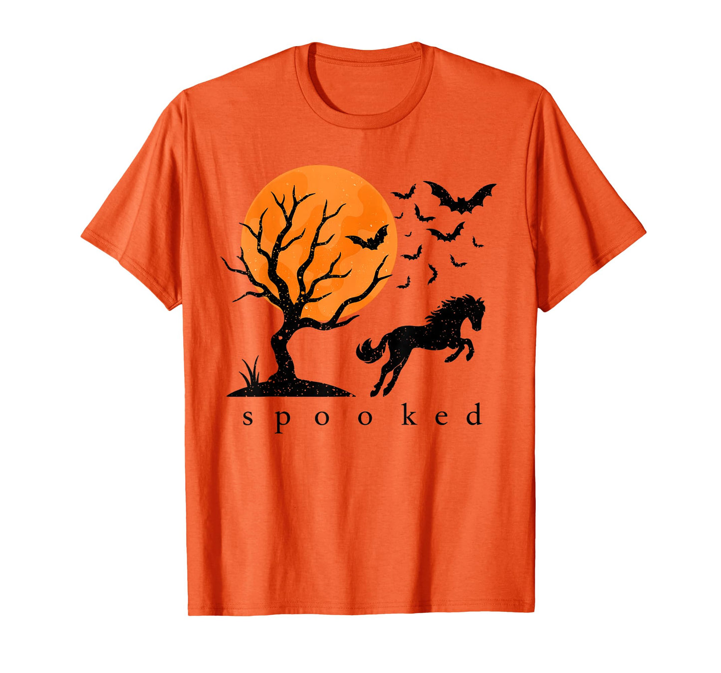 Spooked Horse Halloween Moon Bats Horse Ghost Spooky Season T-Shirt