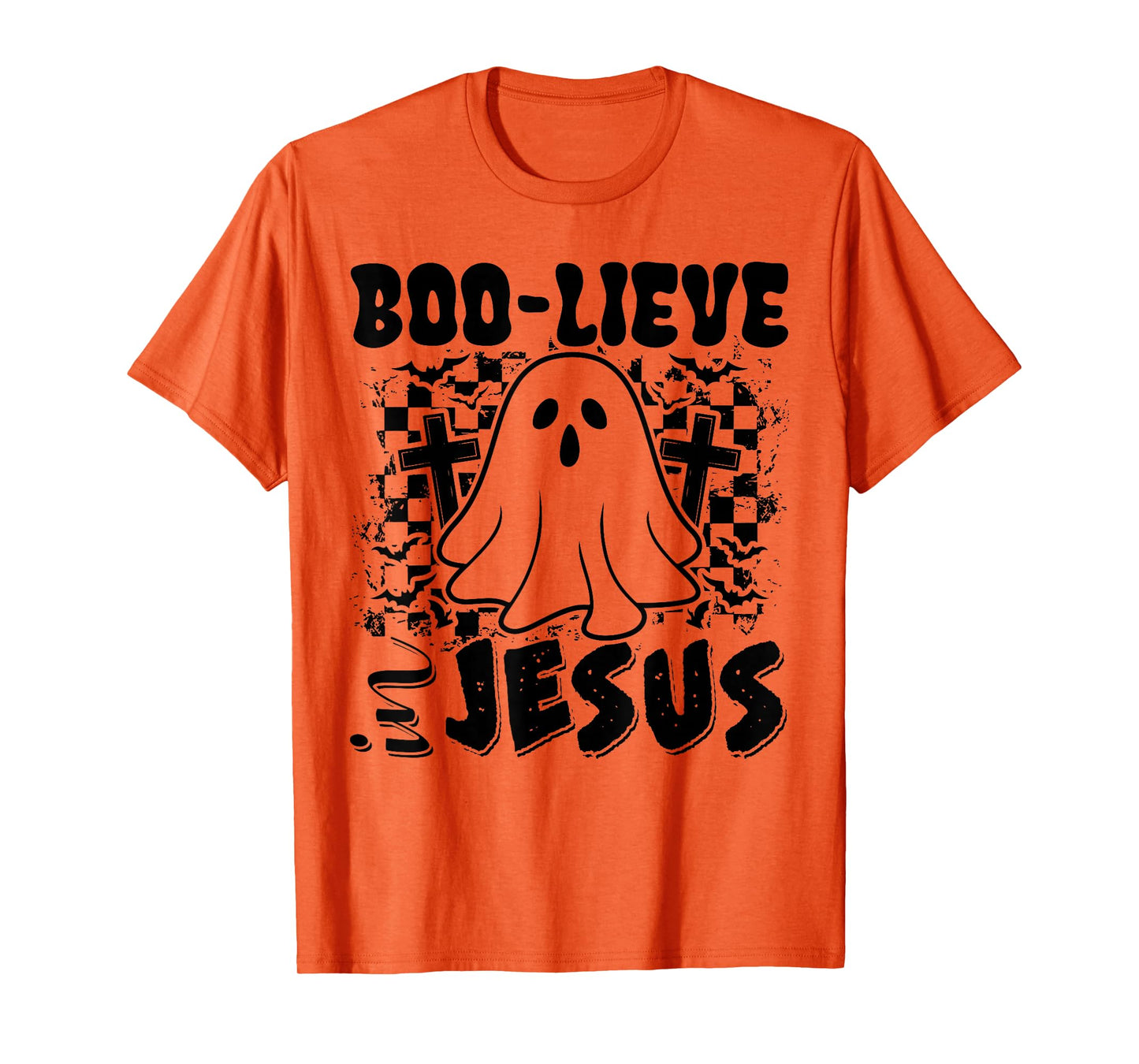 Boo-Lieve in Jesus Christian Halloween Ghost Boo Funny T-Shirt