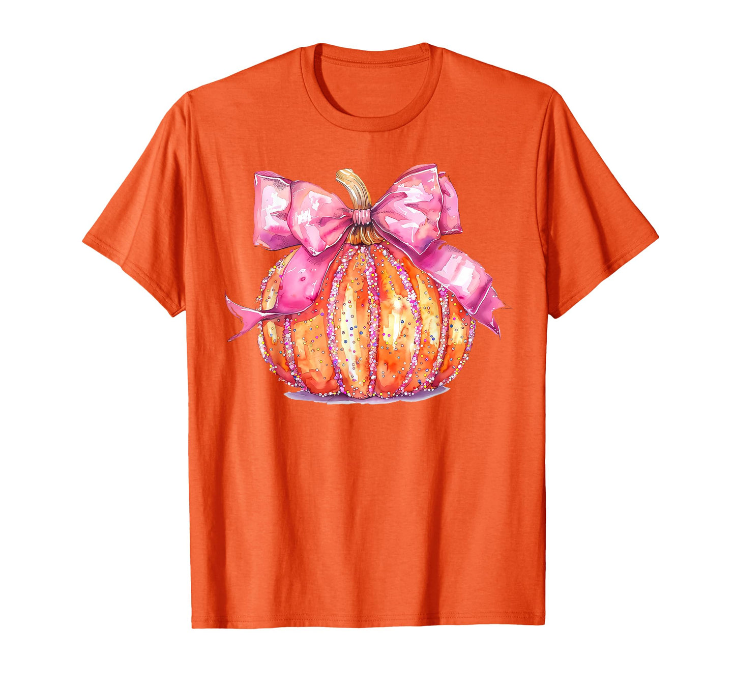 Coquette Pumpkin Bow Disco Ball Cute Girly Halloween Costume T-Shirt