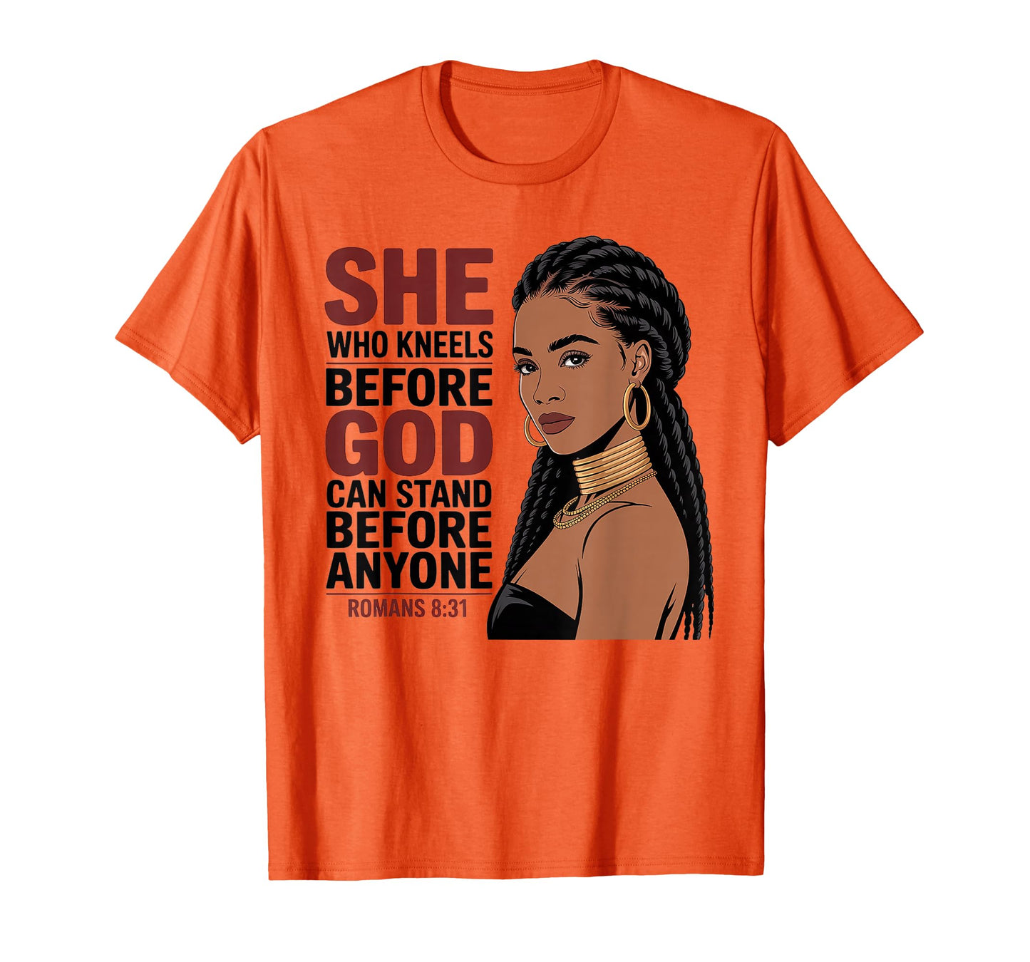 Christian Black Woman African Queen Melanin Poppin Pride T-Shirt