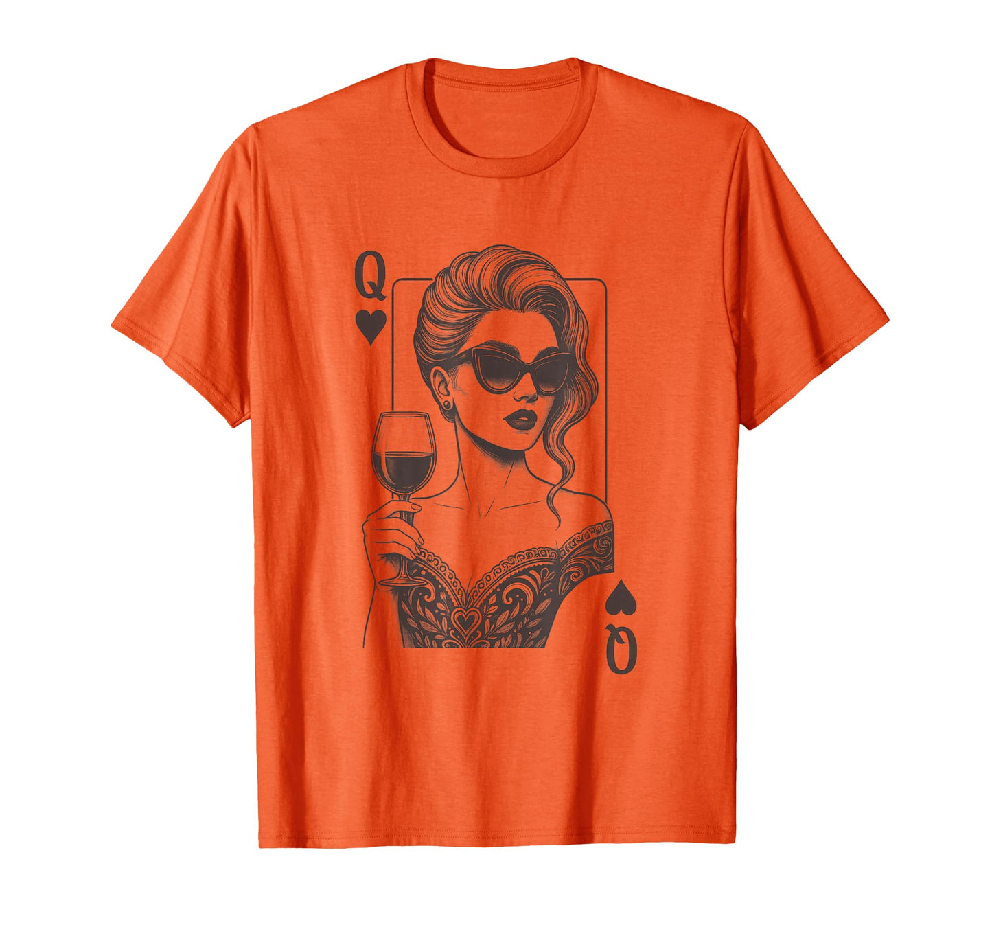 Queen of Hearts Playing Card Deck Women Vintage T-Shirt