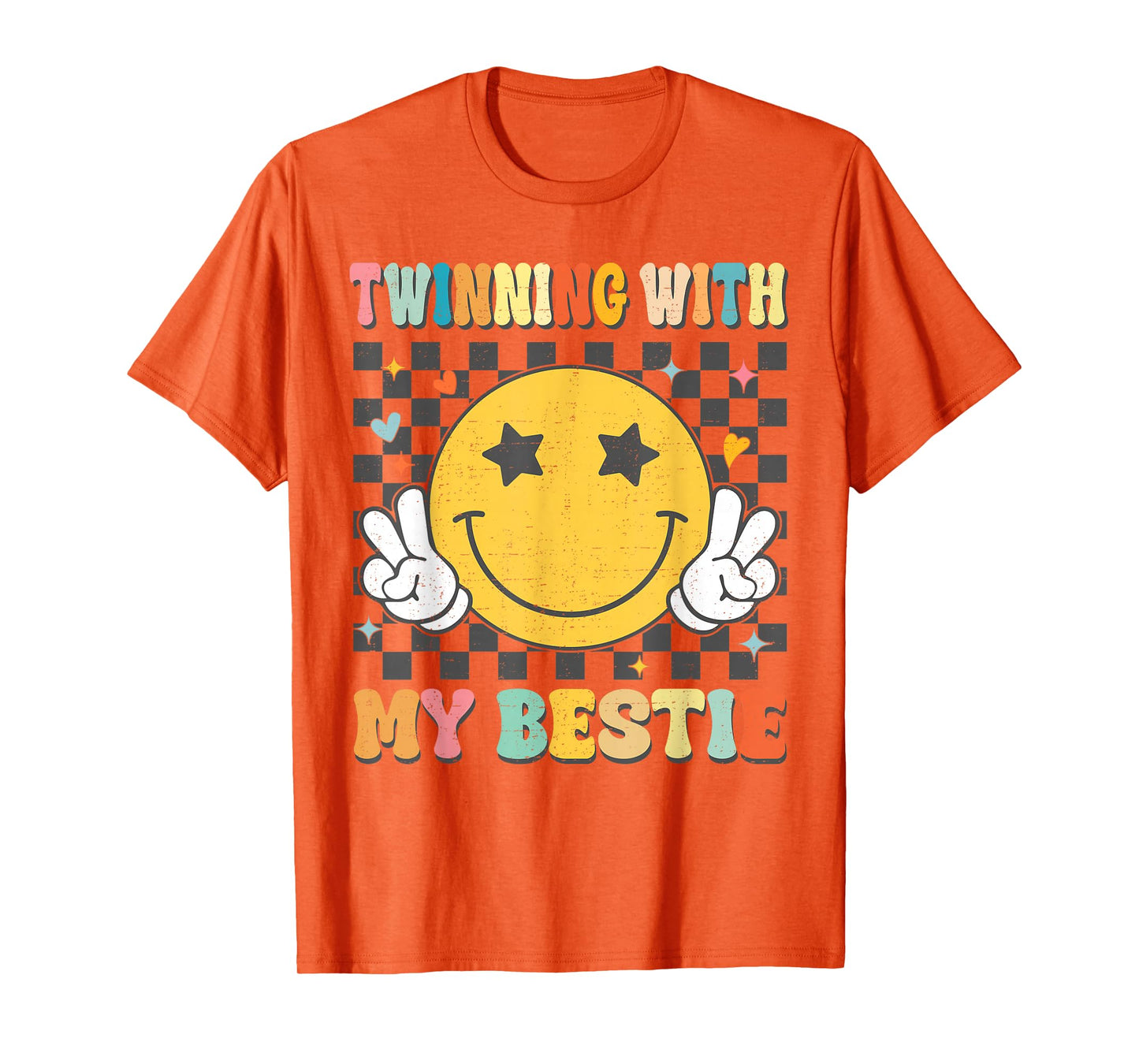 Retro Groovy Twinning With My Bestie Girls Friends Matching T-Shirt