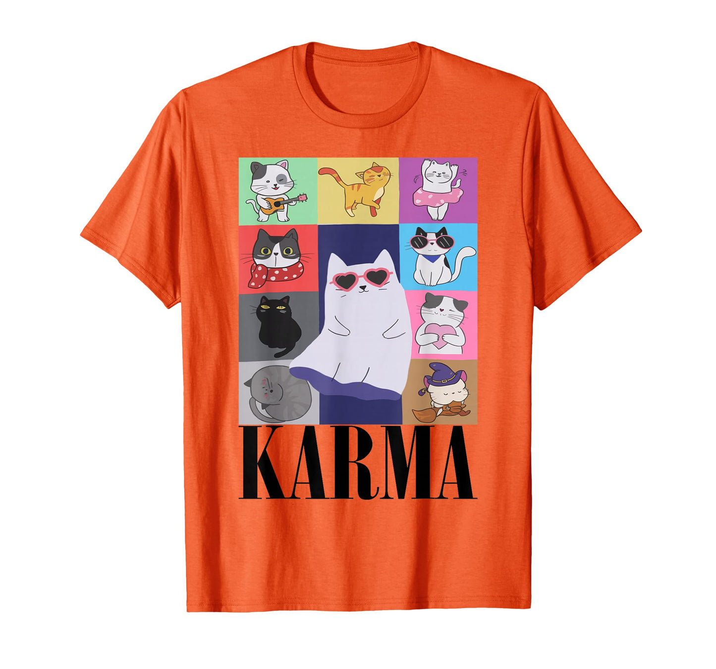 Vintage Cat Music For Teens Girls Kids Women Men Karma T-Shirt