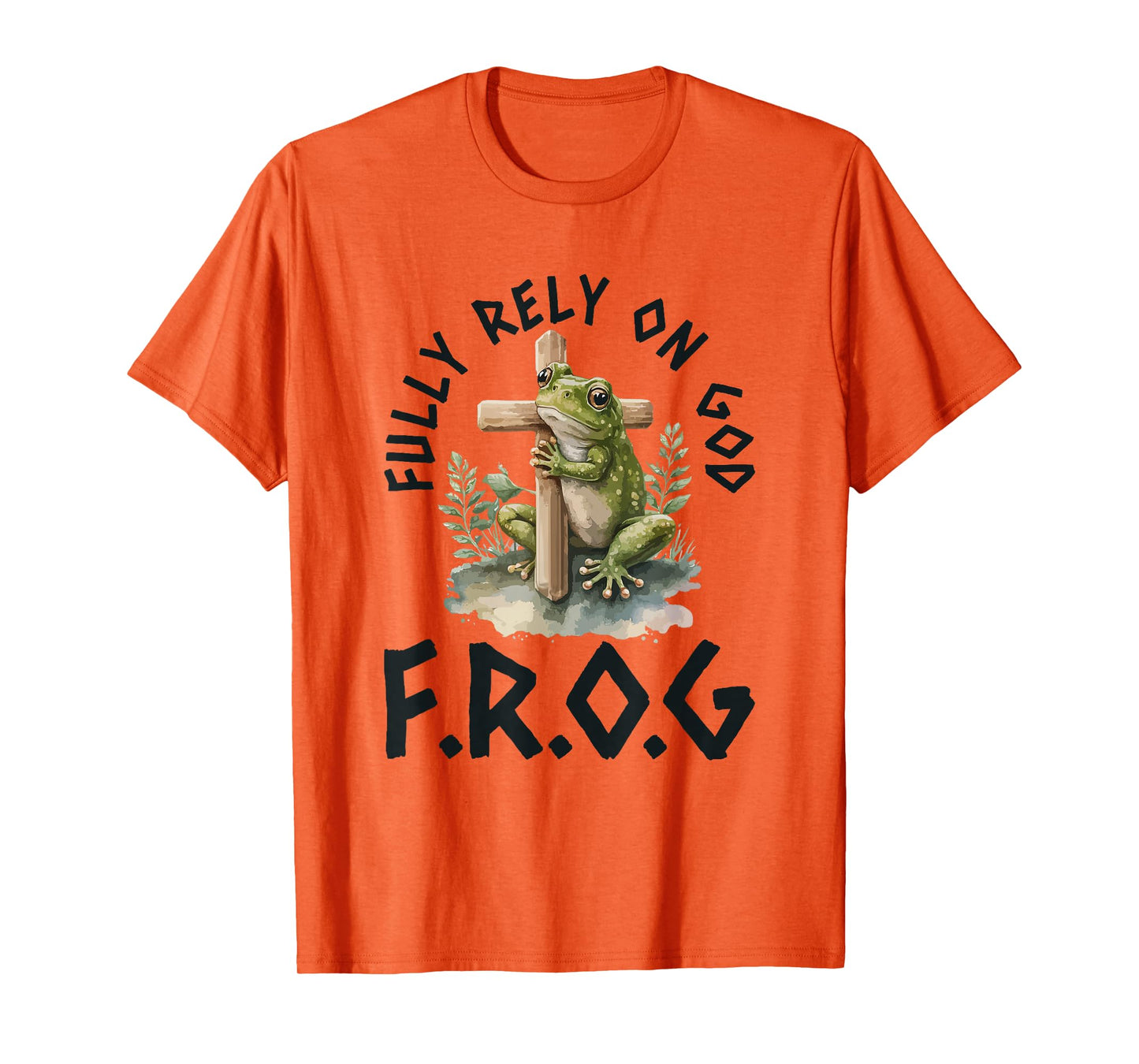 F.R.O.G Fully Rely On God Frog With Cross Faith With Animal T-Shirt