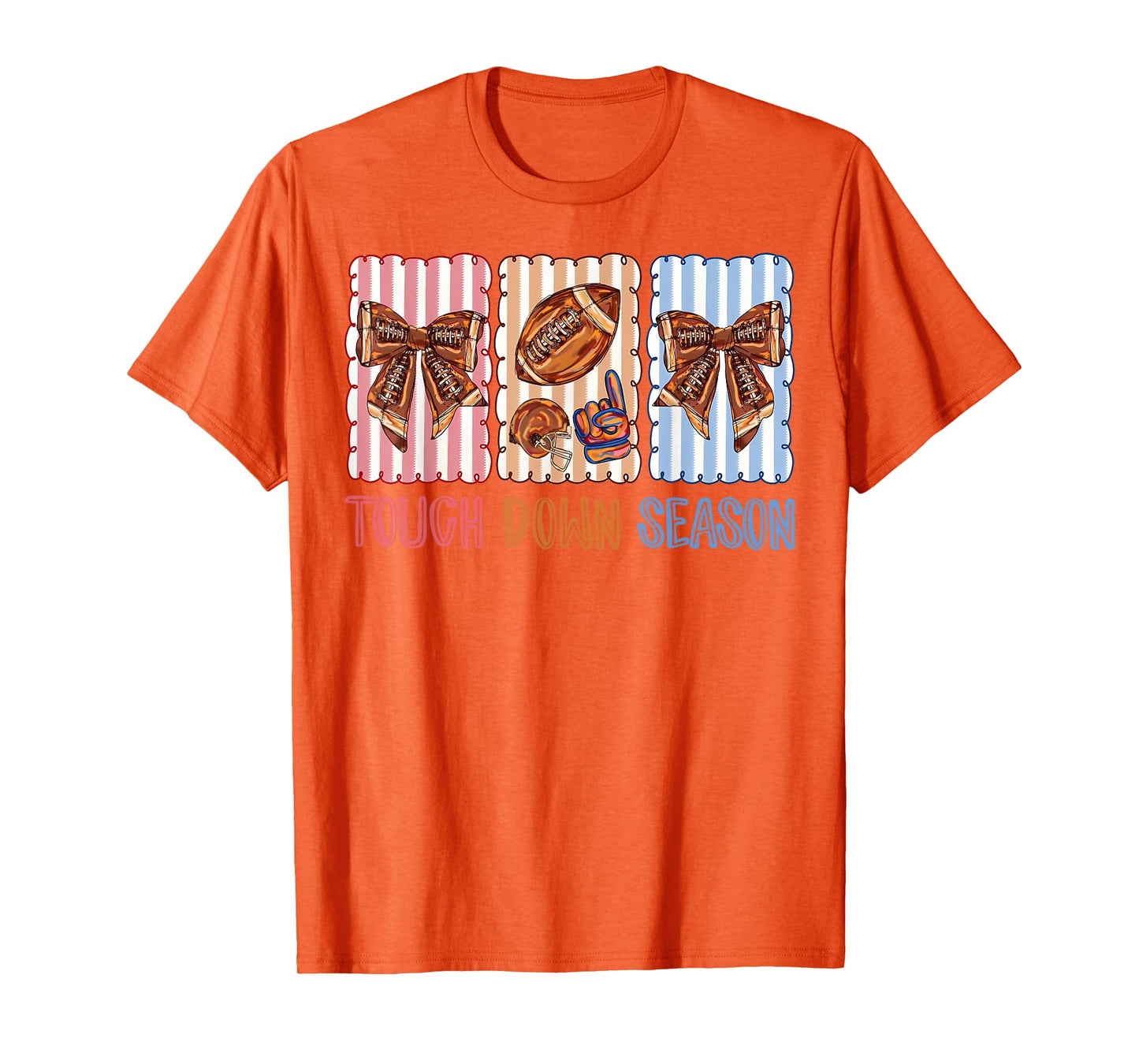 Preppy Football Game Day Touchdown Season Coquette Bow T-Shirt