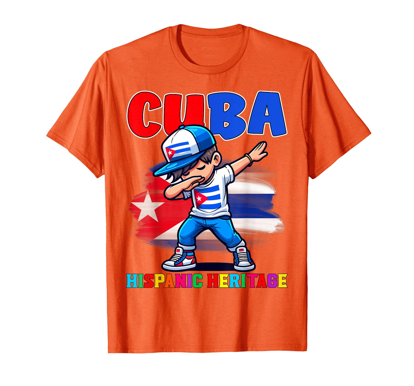 Cuba Dabbing Kid Hispanic Heritage Celebration for Kids T-Shirt