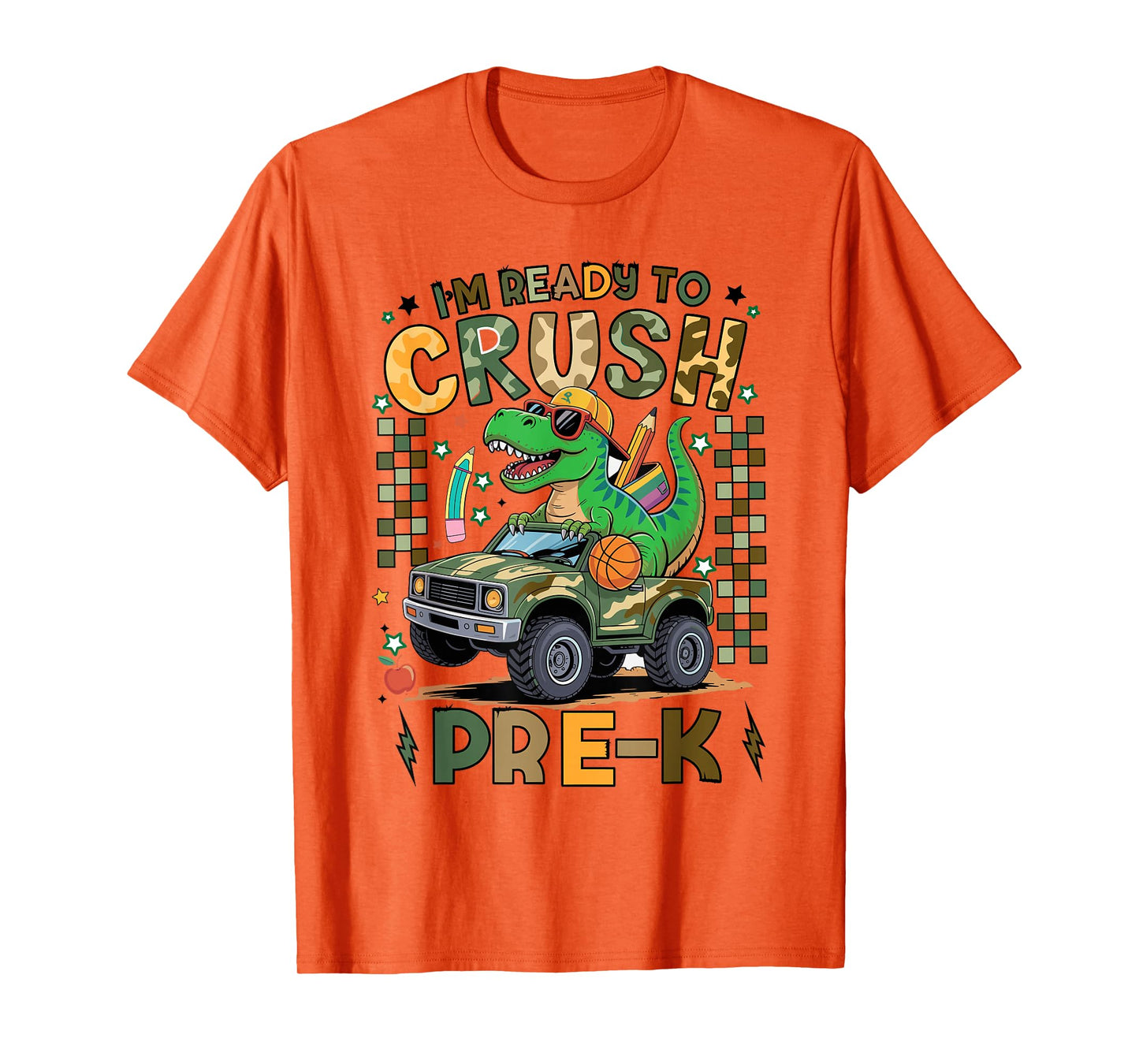 Back to School Kids Boys I’m Ready to Crush Pre-k T-Rex T-Shirt