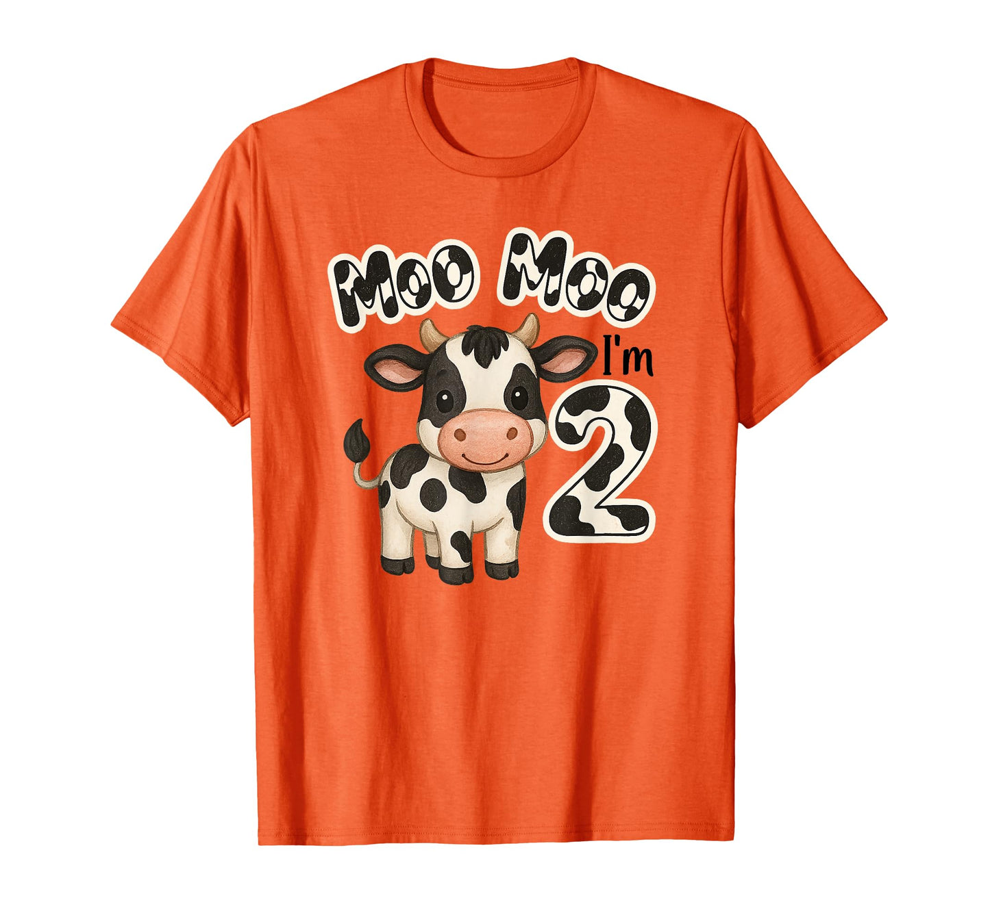 Moo Moo I'm Two 2nd Birthday Funny Cute Cow Sounds Toddler T-Shirt