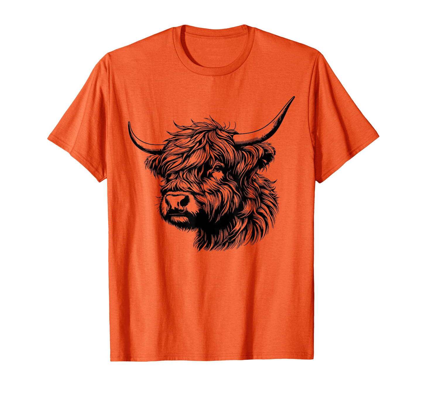 Scottish Highland Cow Head Calf Animal Cute Highland Cow T-Shirt