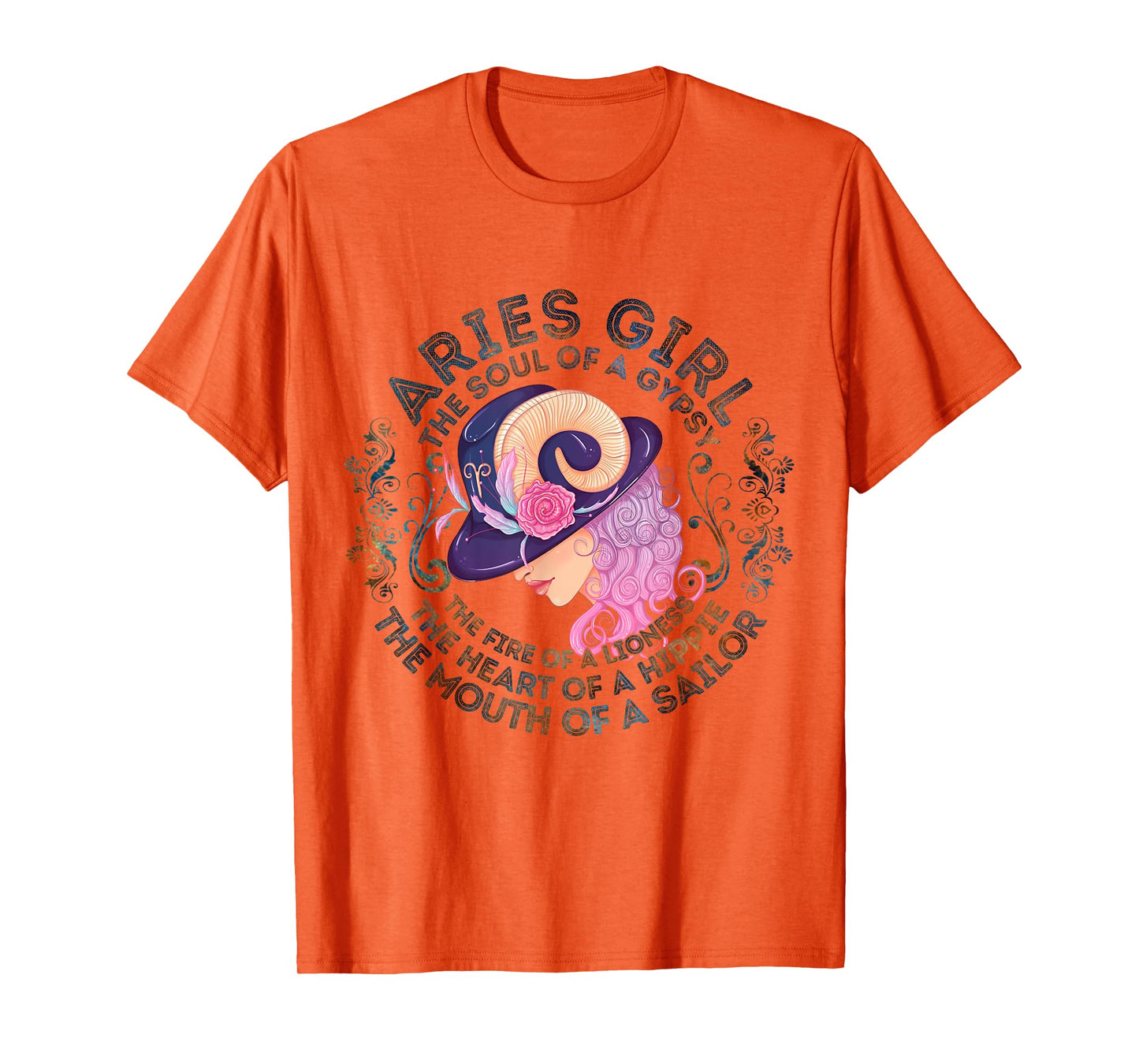 Aries Girl The Soul Of A Gypsy Birthday Hippie Soul T-Shirt