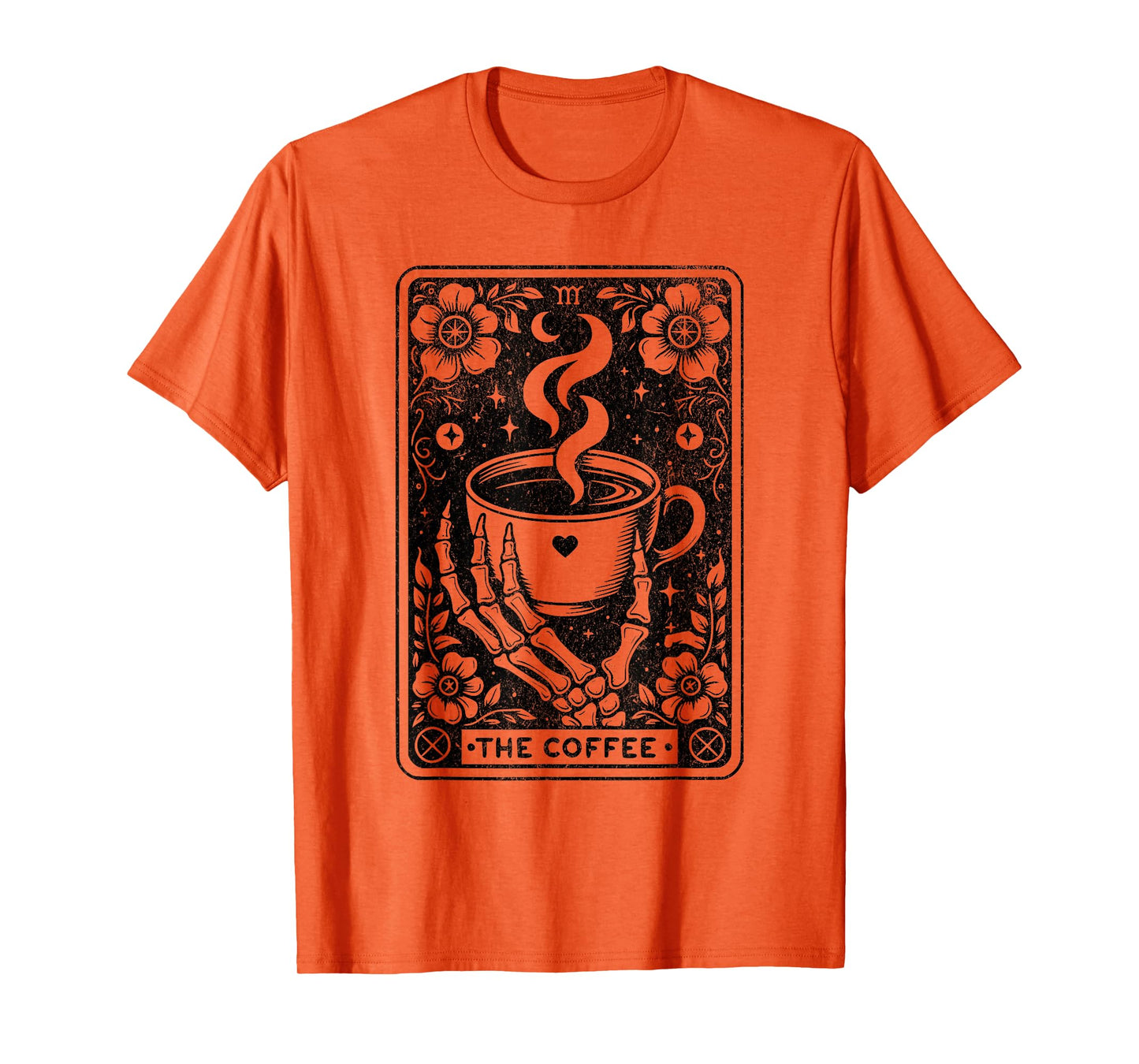 The Coffee Tarot Cards Skeleton Coffee Gifts Tarot Card T-Shirt