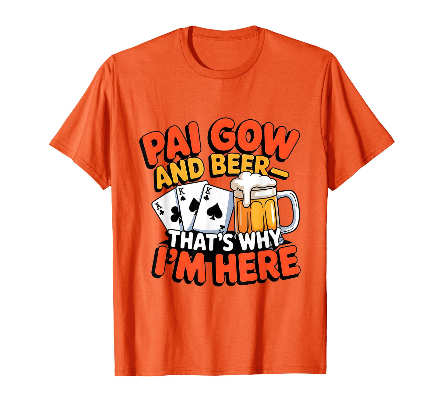 Funny Pai Gow Poker and Beer Cartoon Card Casino Vegas Game T-Shirt