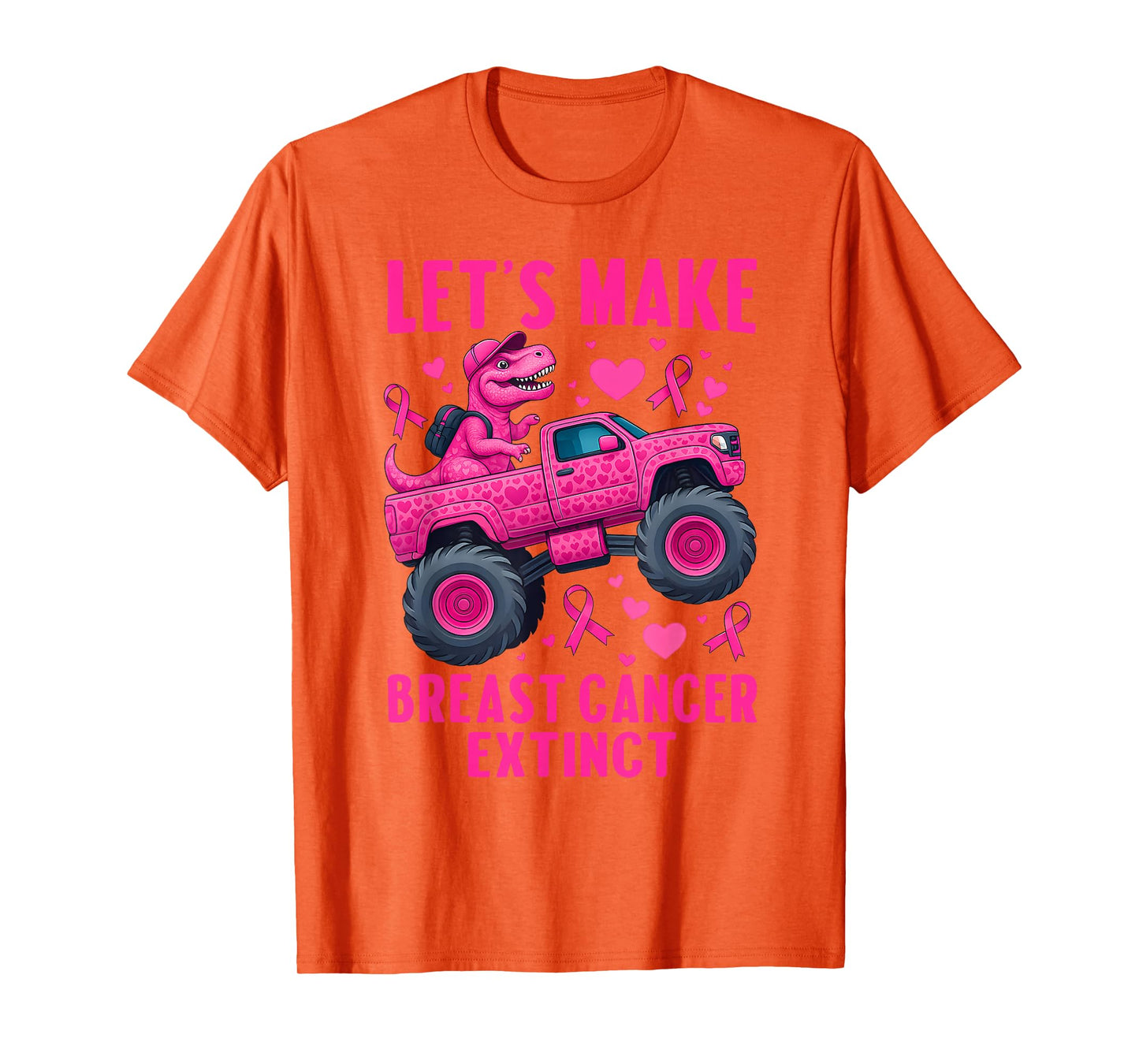 Lets Make Breast Cancer Extinct Pink Dinosaur Kids Boys Girl T-Shirt