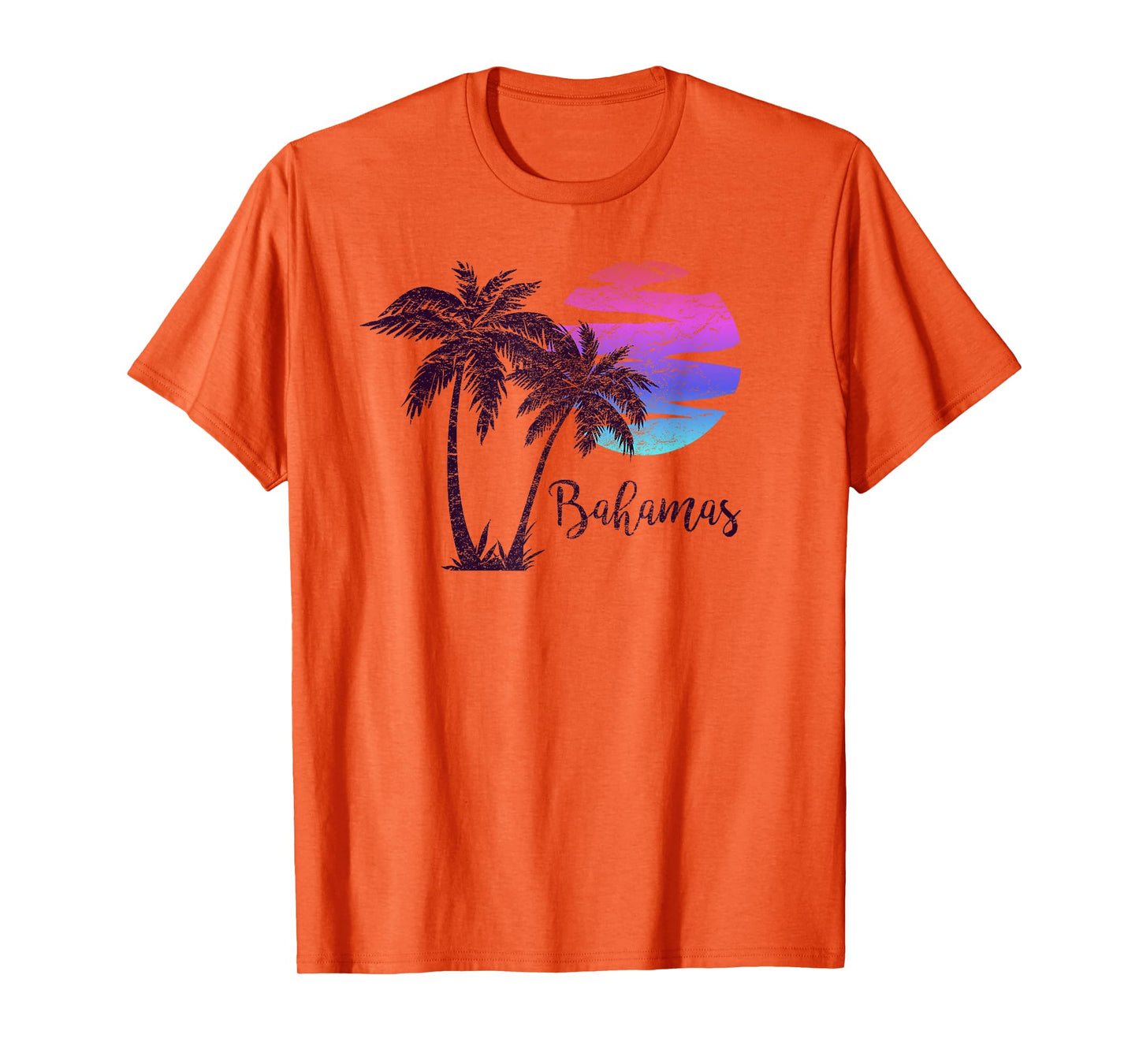 Bahamas Beach Vacation Souvenir Retro Vintage Sunset Graphic Men Women Girls Kids T-Shirt