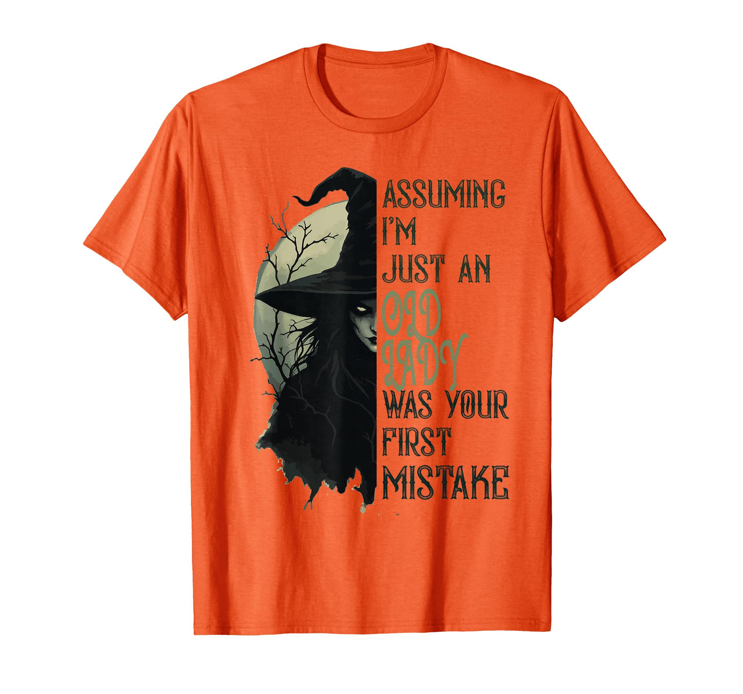 Assuming I'm Just An Old Lady Witch Funny Halloween T-Shirt